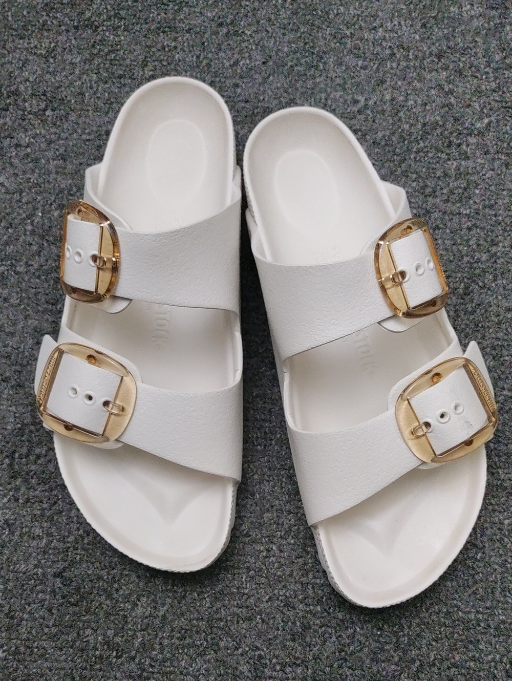 Birkenstock "Arizona" Big Buckle White  Sandals